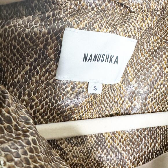 Nanushka Hide Puffer Jacket Brown Snakeskin Print Small $695 - Picture 7 of 9